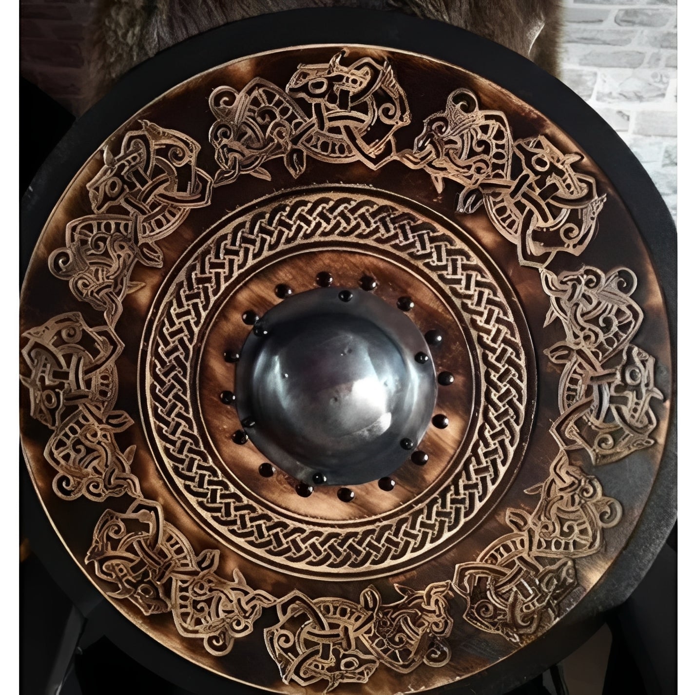 Personalized Raven Shield for Viking Enthusiasts