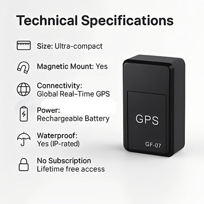 Compact GPS Tracker with Magnetic Attachment for Vehicles
