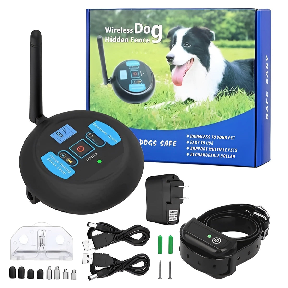 Portable Wireless Pet Safety Barrier with Coaching Features