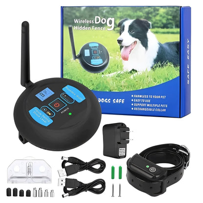 Portable Wireless Pet Safety Barrier with Coaching Features
