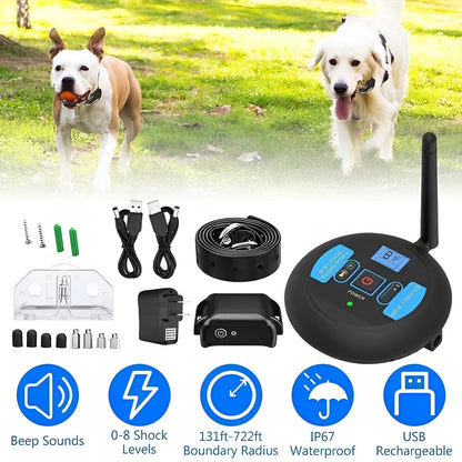 Portable Wireless Pet Safety Barrier with Coaching Features