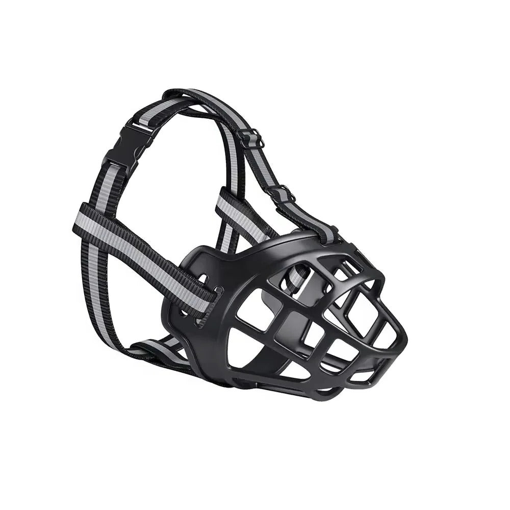 Comfortable Canine Muzzle with Reflective Safety Strips