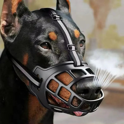 Comfortable Canine Muzzle with Reflective Safety Strips
