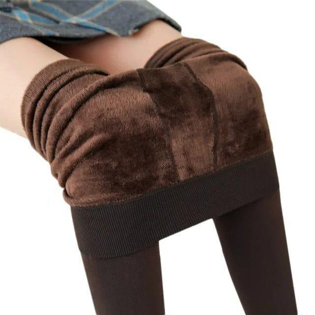 Luxurious Fleece-Backed Thermal Leggings with Supportive High Waist