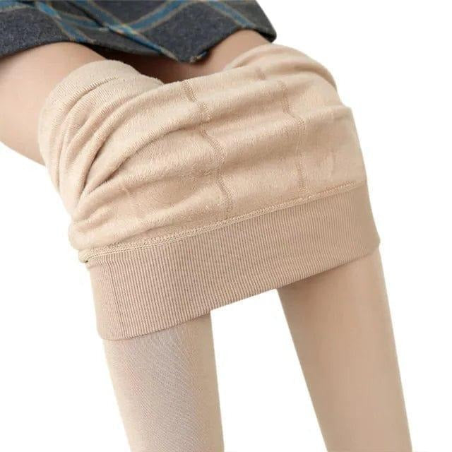 Luxurious Fleece-Backed Thermal Leggings with Supportive High Waist