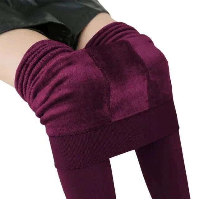 Luxurious Fleece-Backed Thermal Leggings with Supportive High Waist