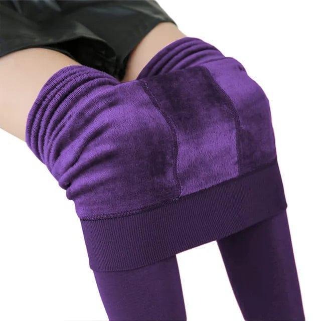 Luxurious Fleece-Backed Thermal Leggings with Supportive High Waist