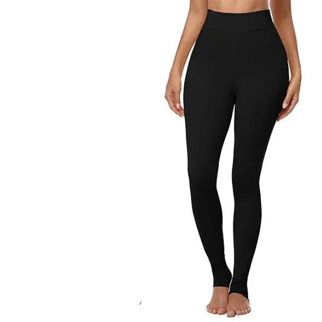 Luxurious Fleece-Backed Thermal Leggings with Supportive High Waist