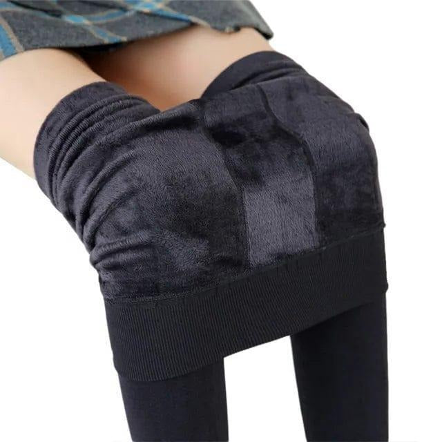 Luxurious Fleece-Backed Thermal Leggings with Supportive High Waist
