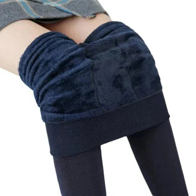 Luxurious Fleece-Backed Thermal Leggings with Supportive High Waist