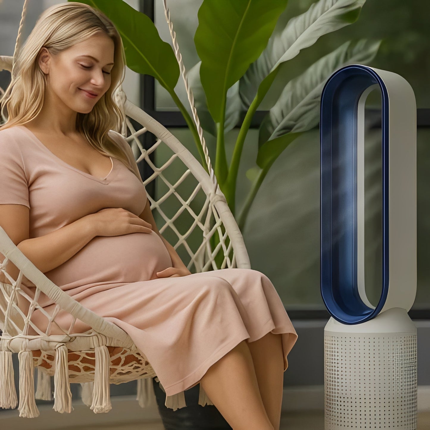 Safe and Quiet Airflow Tower Fan with Remote Control