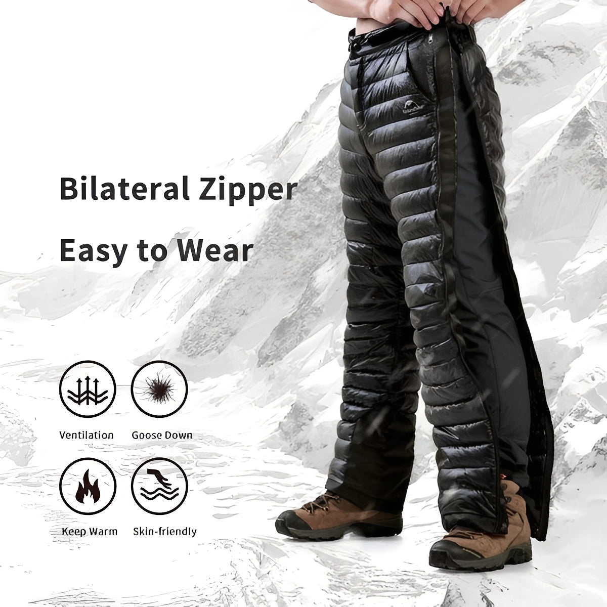 Ultimate Insulated Winter Pants with Side Zippers for Outdoor Fun