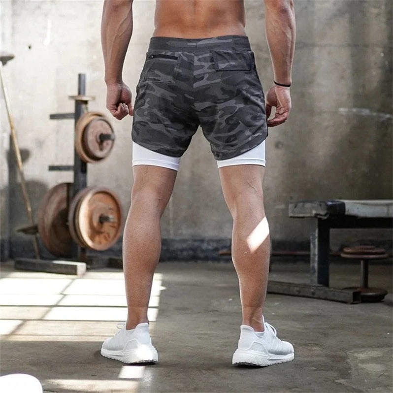 Men's Dual-Layer Performance Shorts with Compression Fit