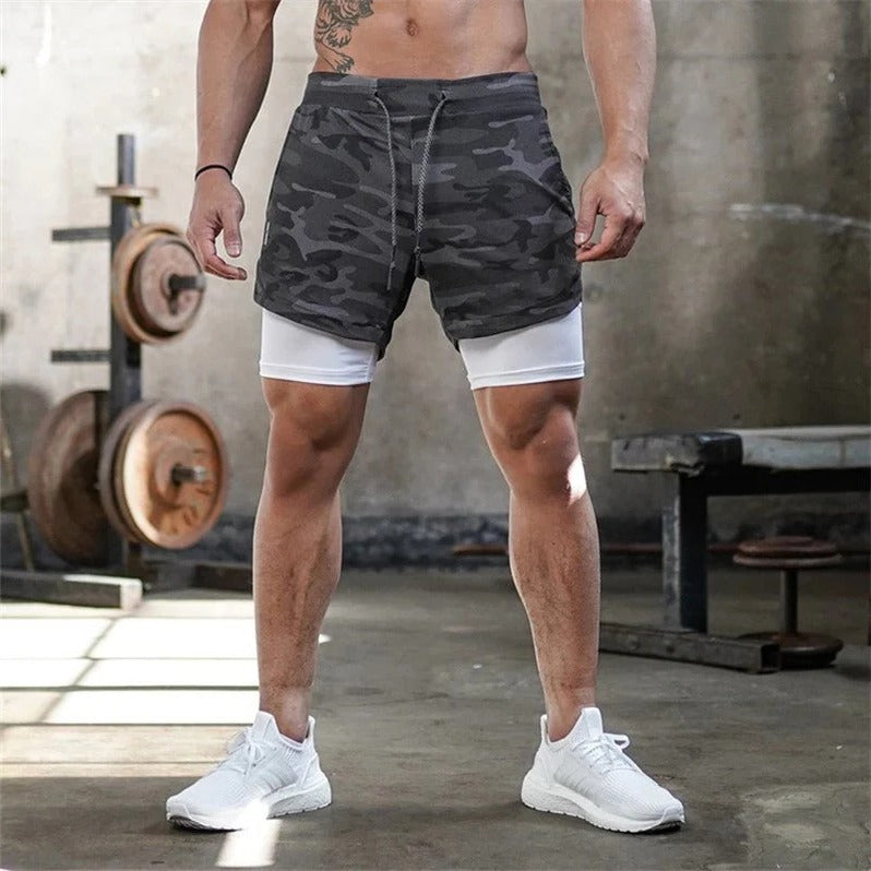 Men's Dual-Layer Performance Shorts with Compression Fit