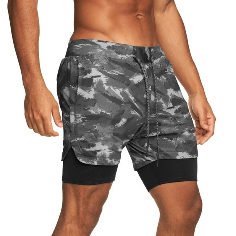 Men's Dual-Layer Performance Shorts with Compression Fit