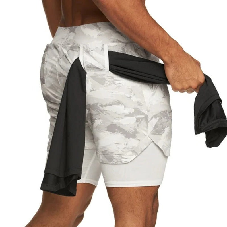 Men's Dual-Layer Performance Shorts with Compression Fit