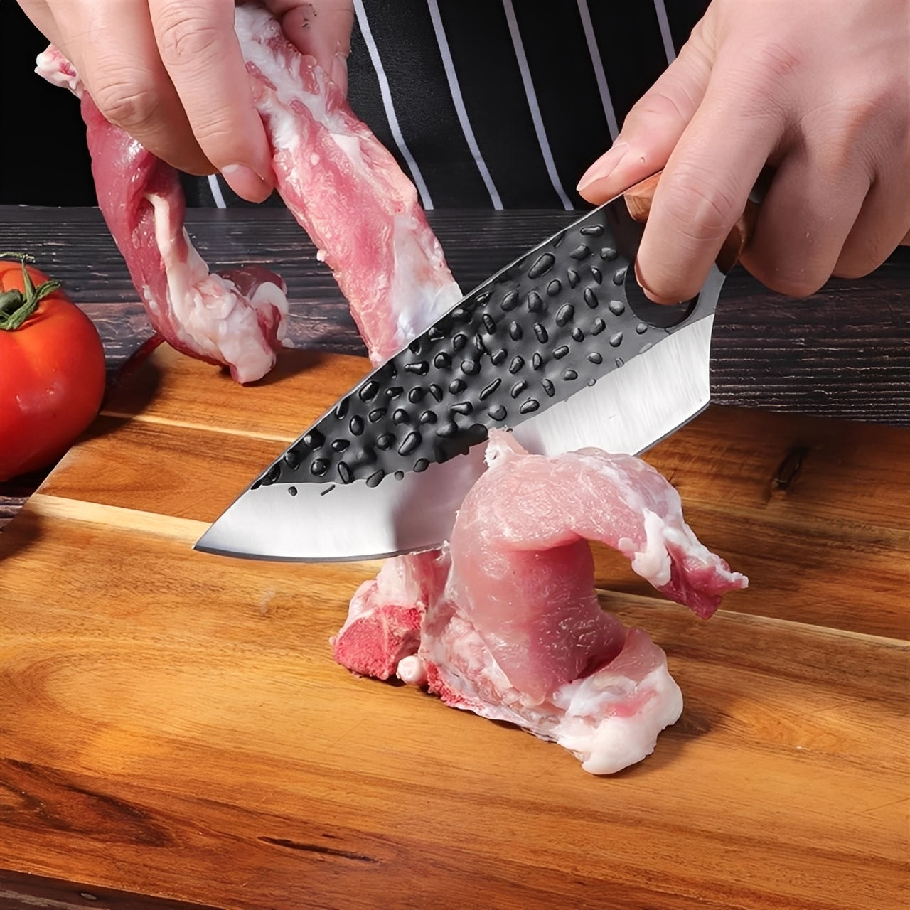 Precision Chef's Knife with Comfortable Wooden Grip