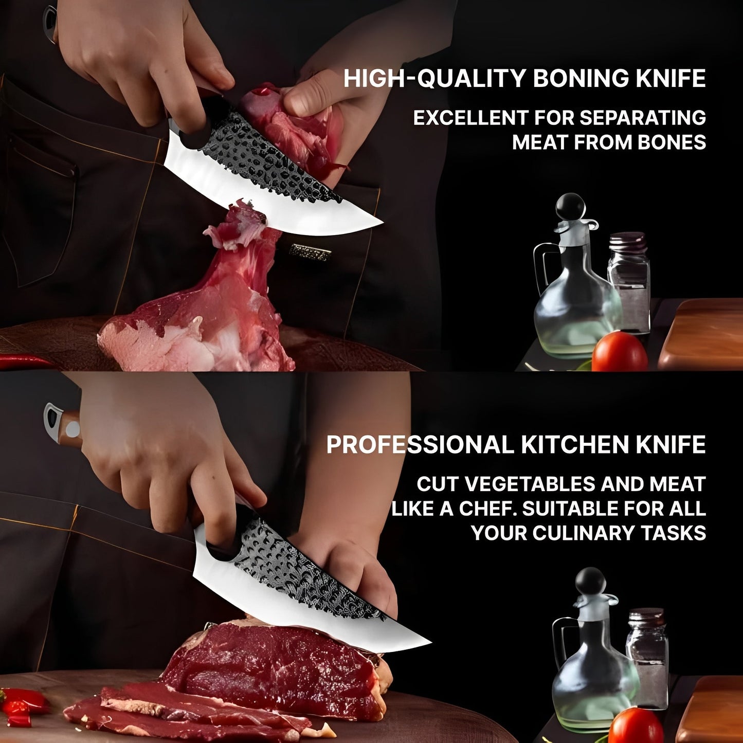 Precision Chef's Knife with Comfortable Wooden Grip