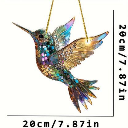 Vibrant Glass Bird Window Ornament for Radiant Light Effects