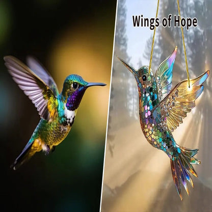 Vibrant Glass Bird Window Ornament for Radiant Light Effects