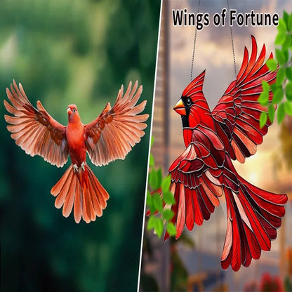 Vibrant Glass Bird Window Ornament for Radiant Light Effects