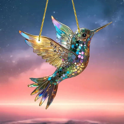Vibrant Glass Bird Window Ornament for Radiant Light Effects