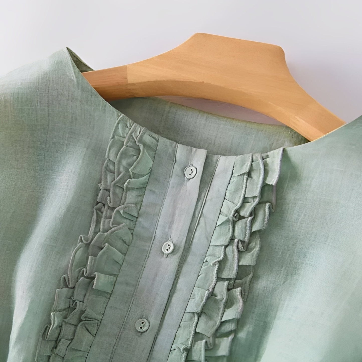 Breezy Linen Blend Dress with Charming Ruffles for Women