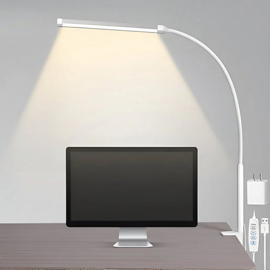 Versatile Clamp-On LED Desk Light with Adjustable Arm