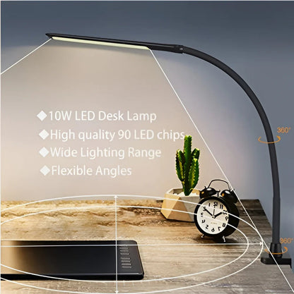 Versatile Clamp-On LED Desk Light with Adjustable Arm