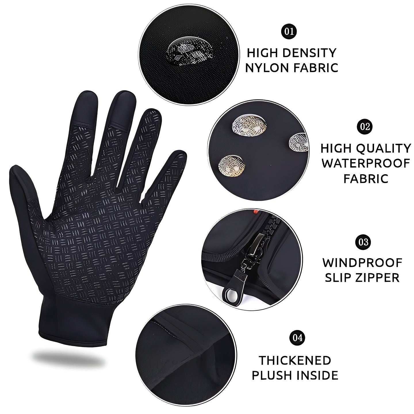 Winter Performance Grip Gloves for Active Lifestyles