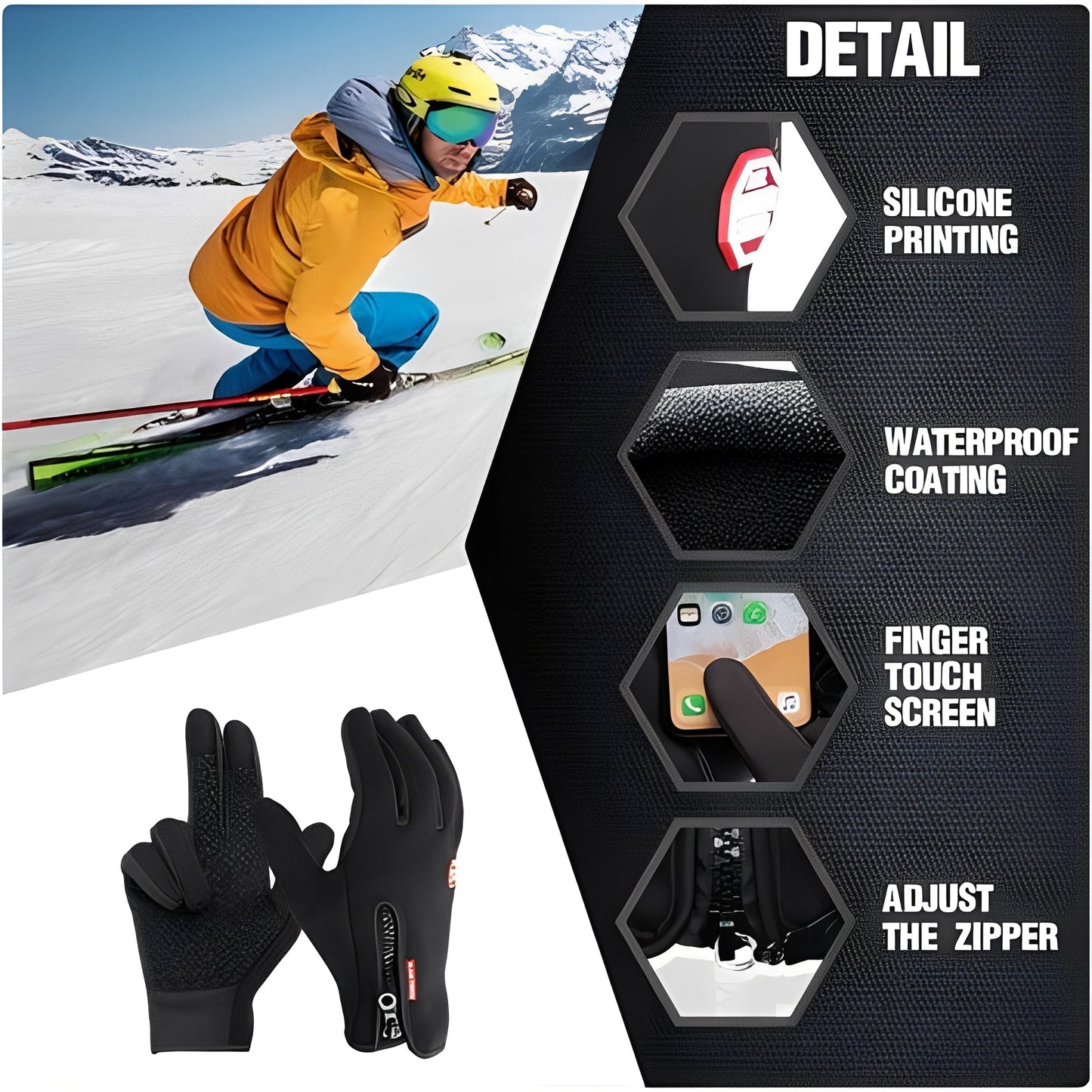 Winter Performance Grip Gloves for Active Lifestyles