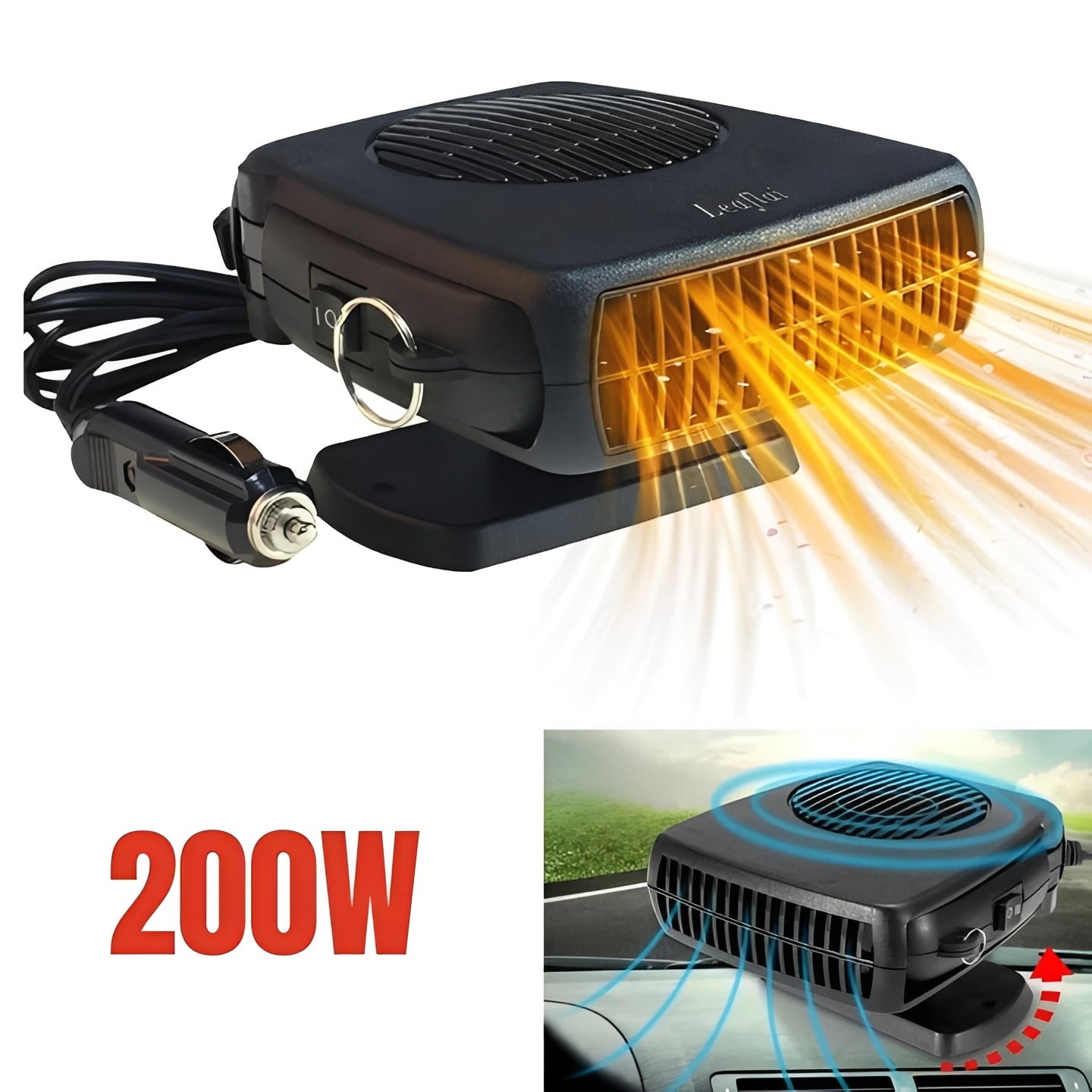 Compact 12V Ceramic Car Heater for Winter Comfort