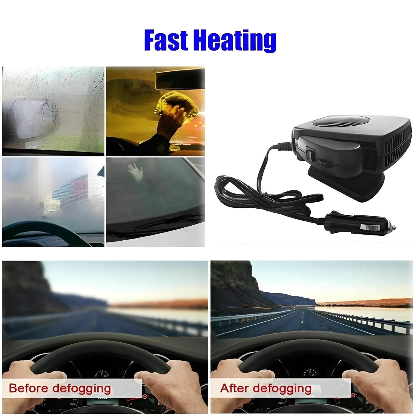 Compact 12V Ceramic Car Heater for Winter Comfort