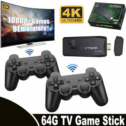 Classic Gaming Hub with 64GB Memory and Dual Wireless Controllers
