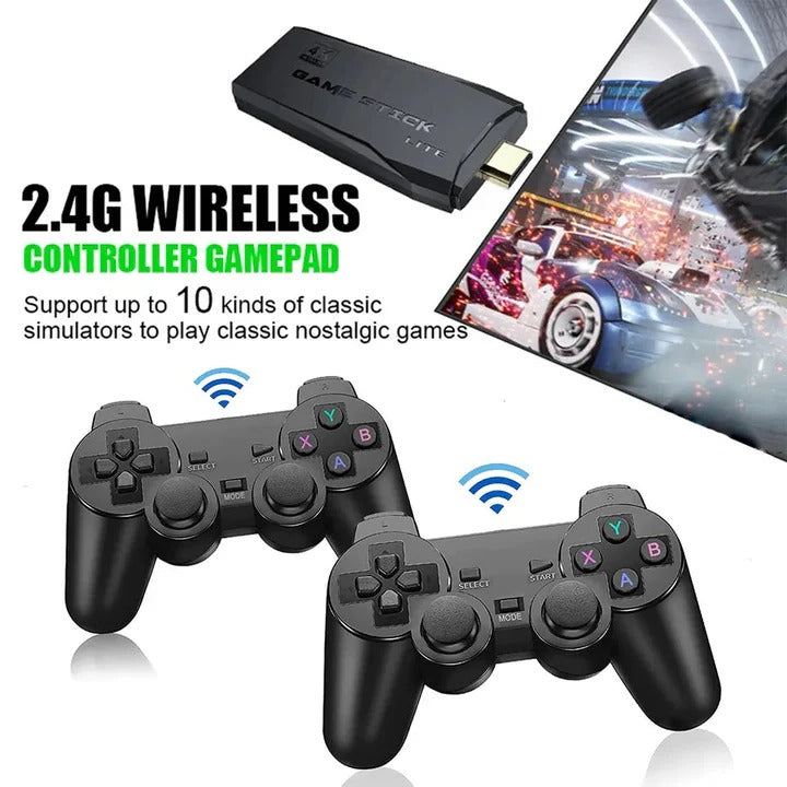 Classic Gaming Hub with 64GB Memory and Dual Wireless Controllers