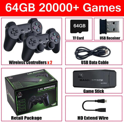 Classic Gaming Hub with 64GB Memory and Dual Wireless Controllers