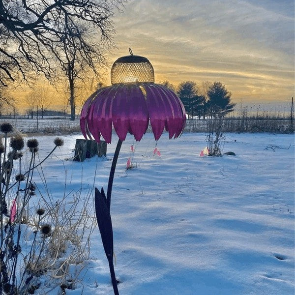 Elegant Garden Bird Feeder with Floral Design