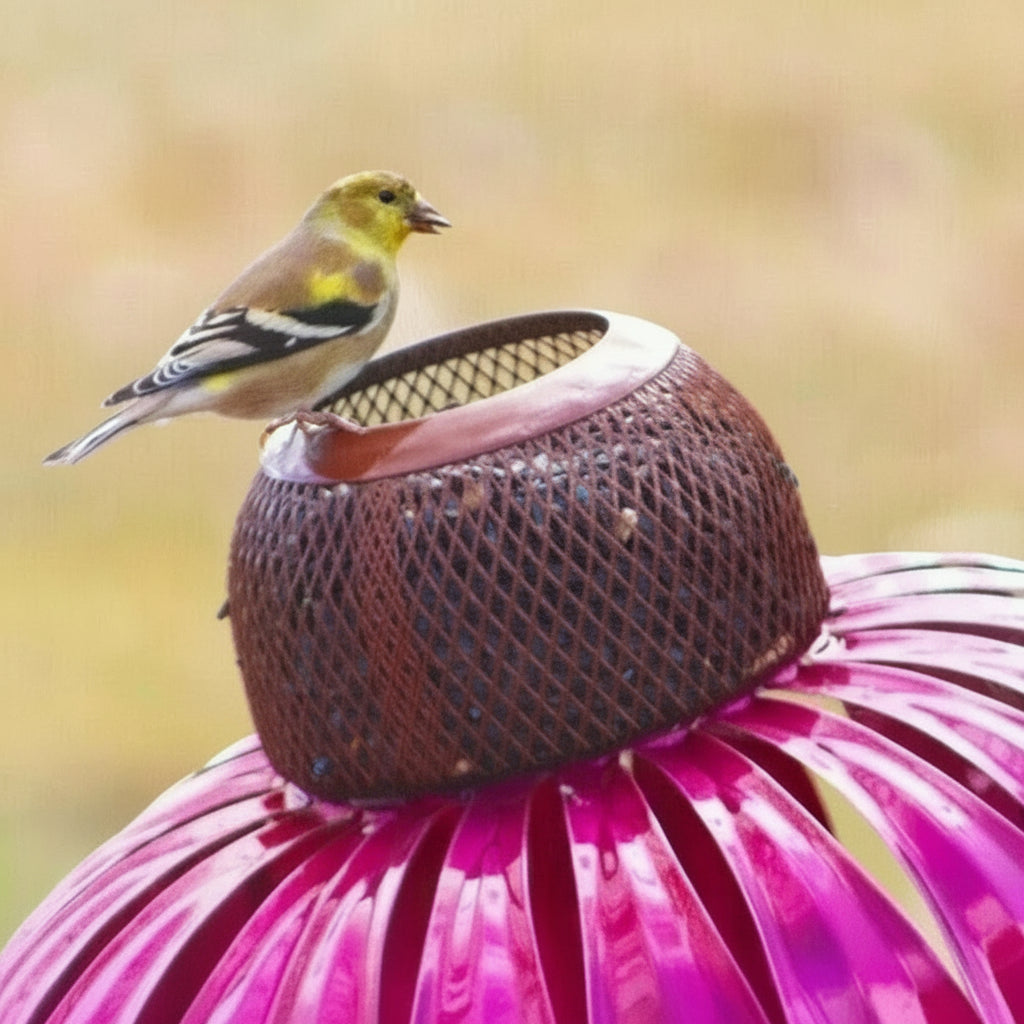Elegant Garden Bird Feeder with Floral Design
