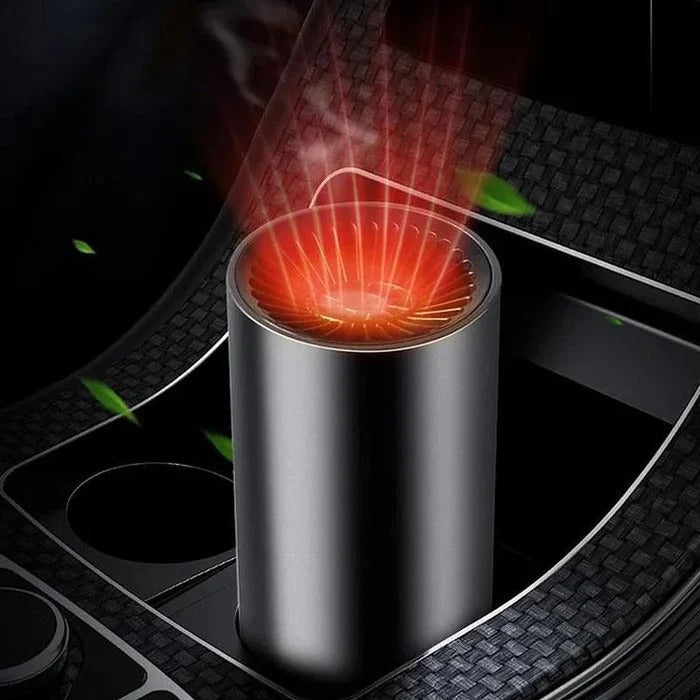 Cup-Style Car Heating and Cooling Device with Rotating Base