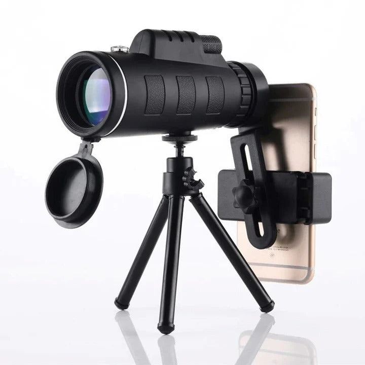 Compact High-Powered Telescope with Smartphone Connector and Tripod