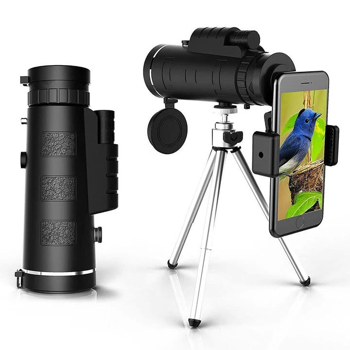 Compact High-Powered Telescope with Smartphone Connector and Tripod