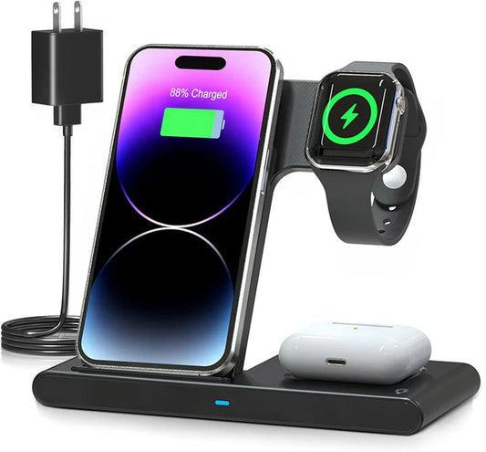 All-in-One Wireless Charging Dock for Phones, Watches, and Earbuds
