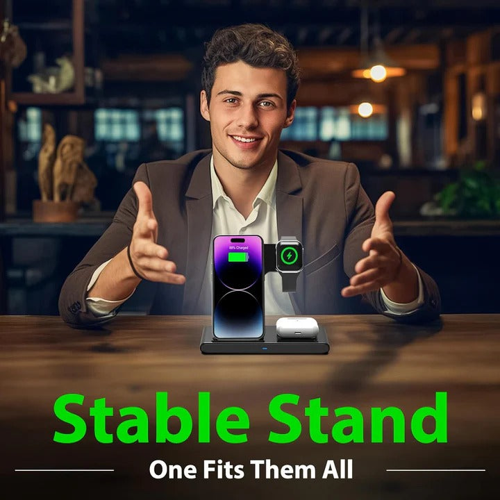 All-in-One Wireless Charging Dock for Phones, Watches, and Earbuds