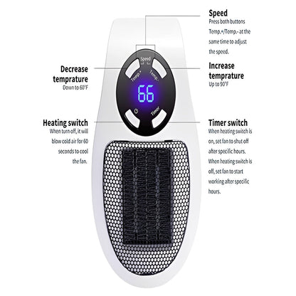 Compact Electric Heater with Safety Features for Small Spaces