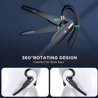 Comfort-Fit Bluetooth Headset with Noise-Canceling Microphones