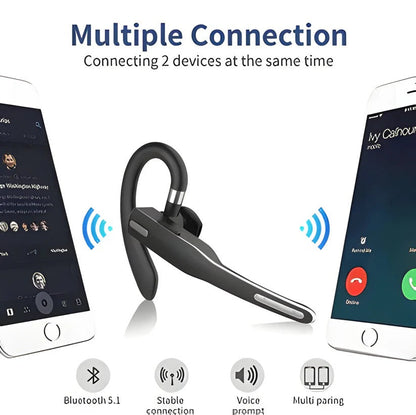Comfort-Fit Bluetooth Headset with Noise-Canceling Microphones