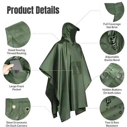 Compact Waterproof Poncho for Ultimate Rain Protection