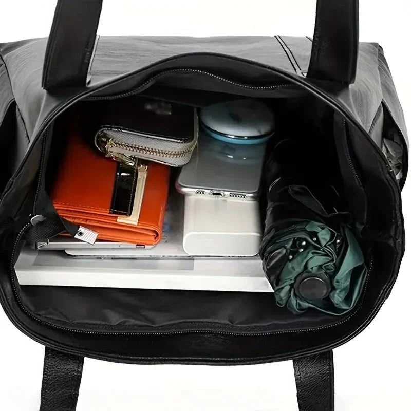 Stylish Faux Leather Messenger Bag with Smart Storage