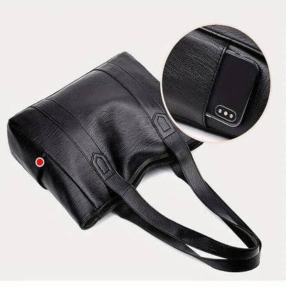 Stylish Faux Leather Messenger Bag with Smart Storage