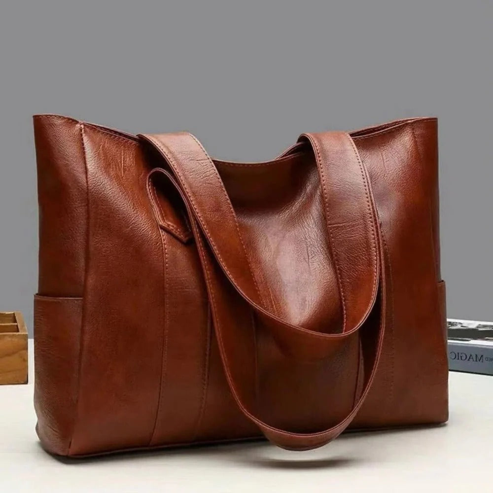 Stylish Faux Leather Messenger Bag with Smart Storage